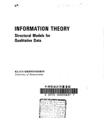 خرید و دانلود نسخه کامل کتاب Information theory: structural models for qualitative data