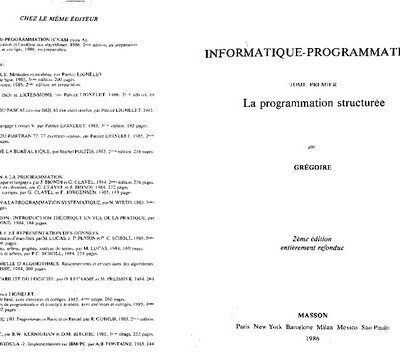 خرید و دانلود نسخه کامل کتاب Informatique-Programmation : La Programmation Structurée