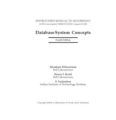 خرید و دانلود نسخه کامل کتاب Instructor’s Manual Database System Concepts