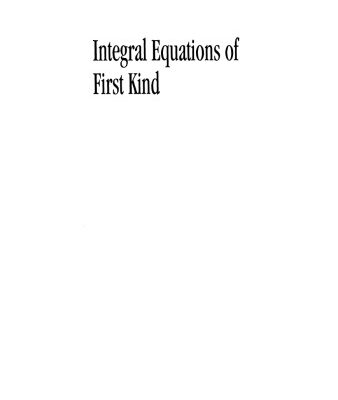 خرید و دانلود نسخه کامل کتاب Integral equations of first kind