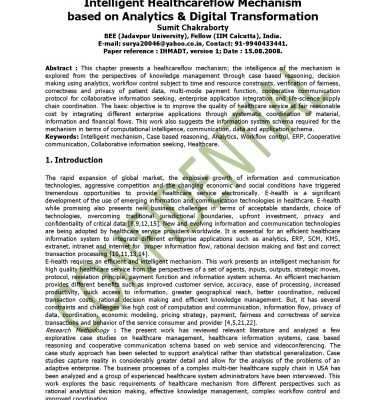 خرید و دانلود نسخه کامل کتاب Intelligent Healthcare flow Mechanism based on Analytics & Digital Transformation