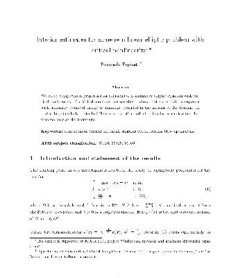 خرید و دانلود نسخه کامل کتاب Interior estimates for some semilinear elliptic problem with critical nonlinearity