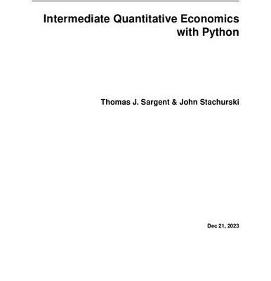 خرید و دانلود نسخه کامل کتاب Intermediate Quantitative Economics with Python