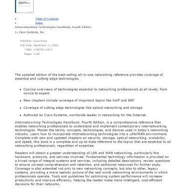 خرید و دانلود نسخه کامل کتاب Internetworking Technologies Handbook