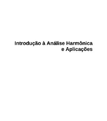 خرید و دانلود نسخه کامل کتاب introdução à Análise Harmônica e Aplicações