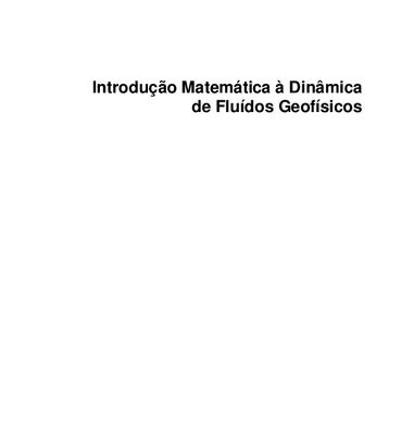 خرید و دانلود نسخه کامل کتاب Introdução Matemática à Dinâmica de Fluídos Geofísicos