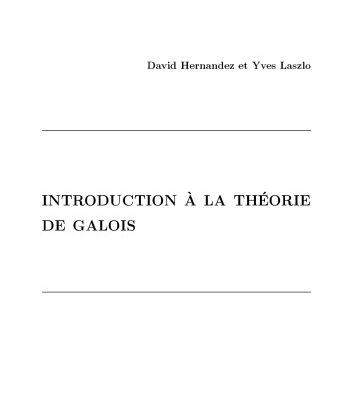 خرید و دانلود نسخه کامل کتاب Introduction à la théorie de Galois