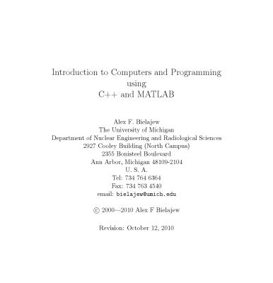خرید و دانلود نسخه کامل کتاب Introduction to Computers and Programming using C++ and Matlab