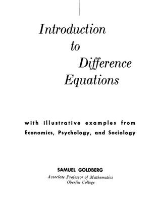 خرید و دانلود نسخه کامل کتاب Introduction to Difference Equations
