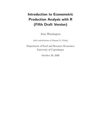 خرید و دانلود نسخه کامل کتاب Introduction to Econometric Production Analysis with R