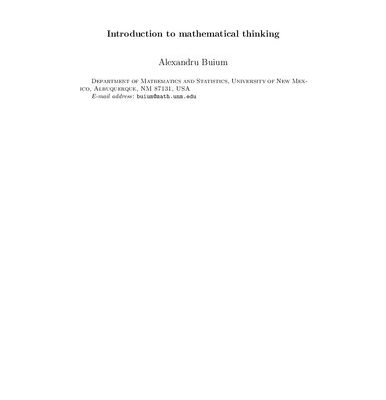 خرید و دانلود نسخه کامل کتاب Introduction to mathematical thinking