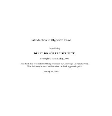 خرید و دانلود نسخه کامل کتاب Introduction to Objective Caml