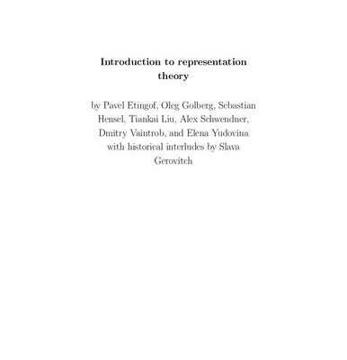 خرید و دانلود نسخه کامل کتاب Introduction to Representation Theory
