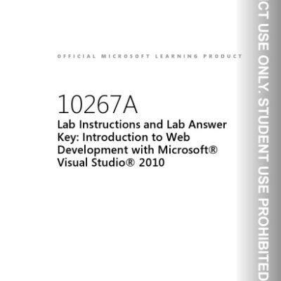 خرید و دانلود نسخه کامل کتاب Introduction To Web Development With Visual Studio 2010 Lab Manual