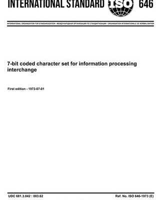 خرید و دانلود نسخه کامل کتاب ISO 646-1973 Information technology — ISO 7-bit coded character set for information interchange