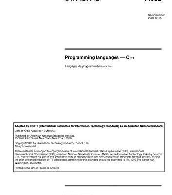 خرید و دانلود نسخه کامل کتاب ISO-IEC 14882-2003 Information technology — Programming languages — C++