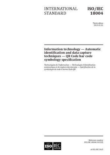 خرید و دانلود نسخه کامل کتاب ISO/IEC 18004:2015, Third Edition: Information technology – Automatic identification and data capture techniques – QR Code bar code symbology specification_6865a7d678fbc.jpeg خرید و دانلود نسخه کامل کتاب ISO/IEC 18004:2015, Third Edition: Information technology – Automatic identification and data capture techniques – QR Code bar code symbology specification