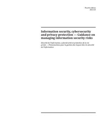 خرید و دانلود نسخه کامل کتاب ISO/IEC 27005:2022 Information security, cybersecurity and privacy protection — Guidance on managing information security risks