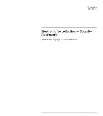 خرید و دانلود نسخه کامل کتاب ISO/TS 19299: Electronic fee collection – Security framework