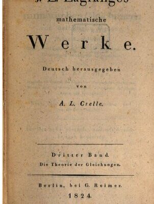 خرید و دانلود نسخه کامل کتاب J. L. Lagranges mathematische Werke