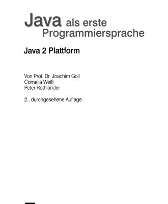 خرید و دانلود نسخه کامل کتاب Java als erste Programmiersprache: Java 2 Plattform