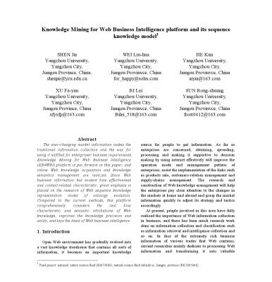 خرید و دانلود نسخه کامل کتاب Knowledge Mining for Web Business Intelligence platform and its sequence knowledge Model