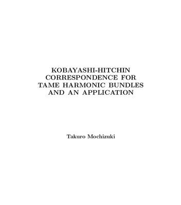 خرید و دانلود نسخه کامل کتاب Kobayashi-Hitchin correspondence for tame harmonic bundles and an application