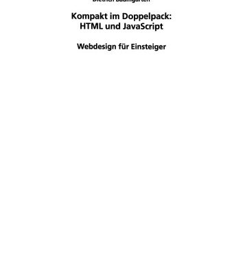 خرید و دانلود نسخه کامل کتاب Kompakt im Doppelpack: HTML und JavaScript: Webdesign für Einsteiger