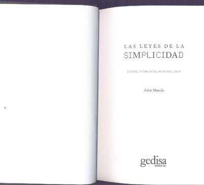 خرید و دانلود نسخه کامل کتاب Las leyes de la simplicidad. Diseño, tecnología, negocios, vida
