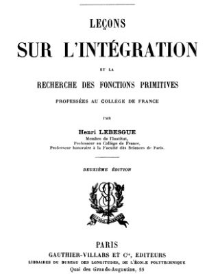 خرید و دانلود نسخه کامل کتاب Leçons sur l’intégration et la recherche des fonctions primitives