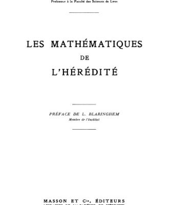 خرید و دانلود نسخه کامل کتاب Les mathématiques de l’hérédité