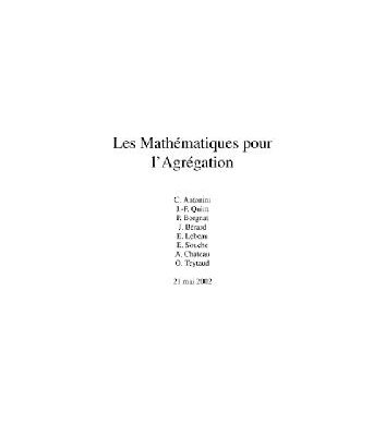 خرید و دانلود نسخه کامل کتاب Les Mathematiques pour l’agregation