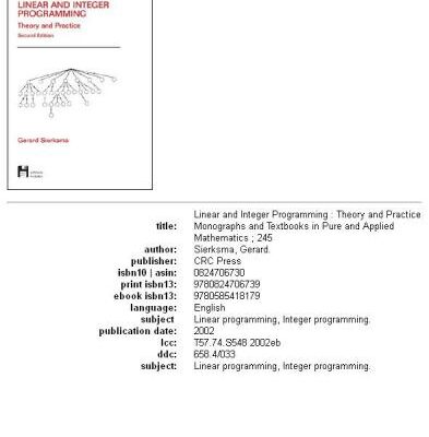 خرید و دانلود نسخه کامل کتاب Linear and Integer Programming: Theory and Practice