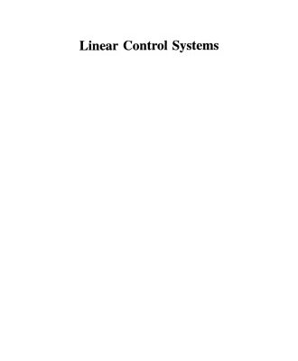 خرید و دانلود نسخه کامل کتاب Linear Control Systems: With solved problems and MATLAB examples
