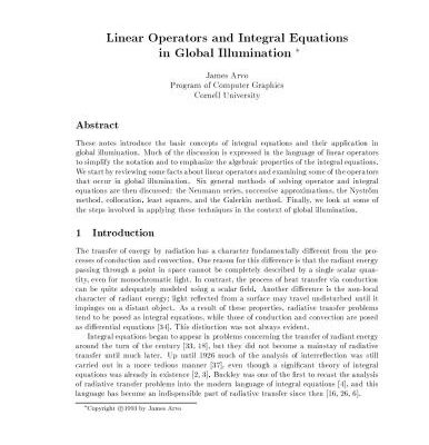 خرید و دانلود نسخه کامل کتاب Linear Operators and Integral Equations in Global Illumination