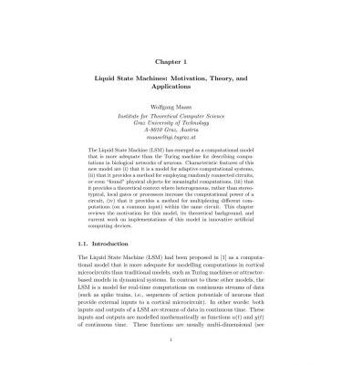 خرید و دانلود نسخه کامل کتاب Liquid State Machines: Motivation, Theory, and Applications