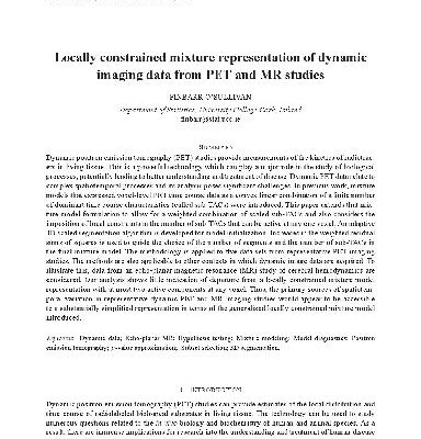 خرید و دانلود نسخه کامل کتاب Locally constrained mixture representation of dynamic imaging data from PET and MR studies