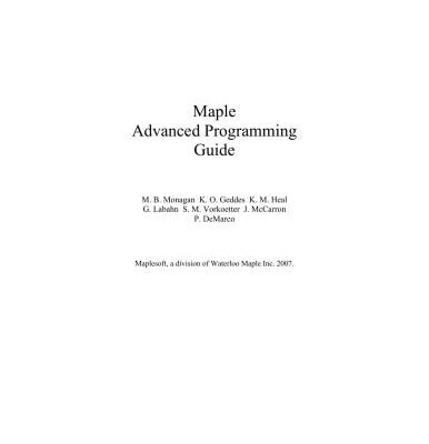 خرید و دانلود نسخه کامل کتاب Maple Advanced Programming Guide (2/2)