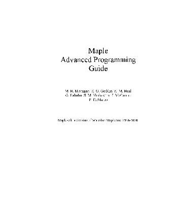 خرید و دانلود نسخه کامل کتاب Maple: Advanced Programming Guide