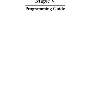 خرید و دانلود نسخه کامل کتاب Maple V Programming Guide