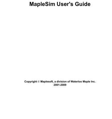 خرید و دانلود نسخه کامل کتاب Maplesoft. MapleSim User’s Guide
