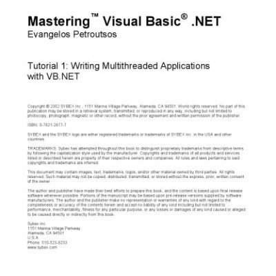 خرید و دانلود نسخه کامل کتاب Mastering Visual Basic .NET