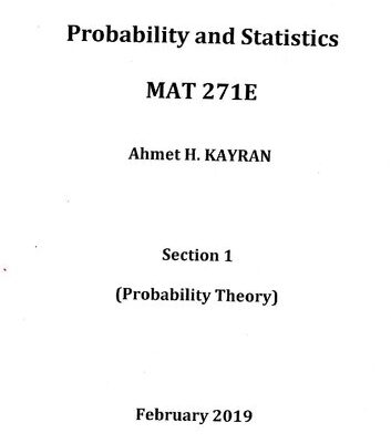 خرید و دانلود نسخه کامل کتاب MAT 271E – Probability and Statistics Notes