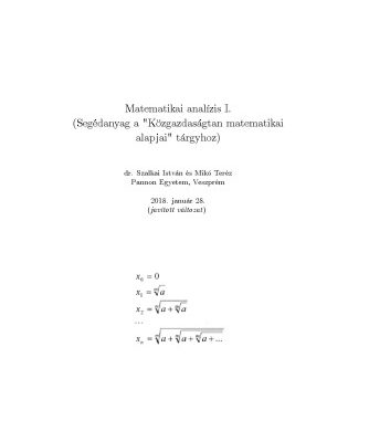خرید و دانلود نسخه کامل کتاب Matematikai analízis 1.