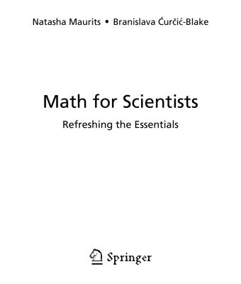خرید و دانلود نسخه کامل کتاب Math for Scientists. Refreshing the Essentials