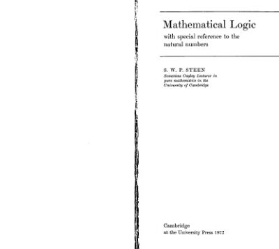 خرید و دانلود نسخه کامل کتاب Mathematical logic with special reference to natural numbers