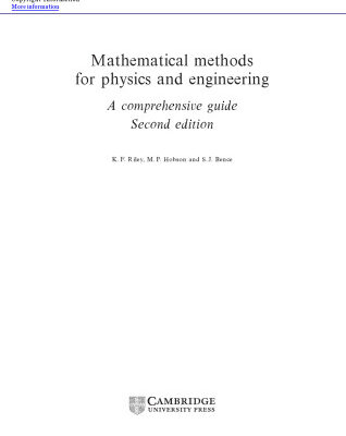 خرید و دانلود نسخه کامل کتاب Mathematical Methods for Physics and Engineering: A Comprehensive Guide