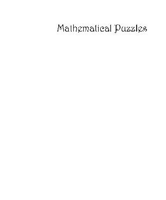 خرید و دانلود نسخه کامل کتاب Mathematical Puzzles: A Connoisseur’s Collection