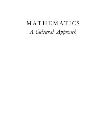 خرید و دانلود نسخه کامل کتاب Mathematics: A Cultural Approach (Addison-Wesley series in mathematics)