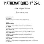 خرید و دانلود نسخه کامل کتاب Mathématiques Première ES-L – Livre du professeur